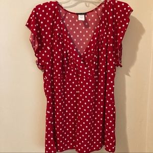 Red and White polka dot top from Ross